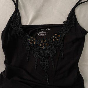 YUKA, Women V Neck Strappy Loose Pretty Lace Tank Tops